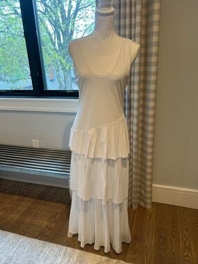 Rebecca Taylor White Tiered Maxi Dress